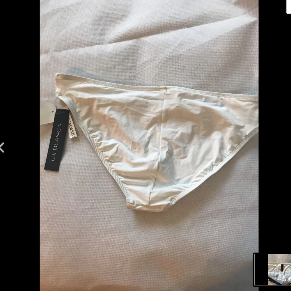 NWT La Blanca‎ Las Palmas Hipster Bikini Bottom White/Black [SZ 14 ]